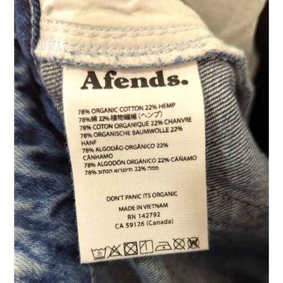 Afends Kendall Hemp Denim Low Rise Relaxed Fit Washed Jean Vintage Blue sz32 NWT - Picture 6 of 7